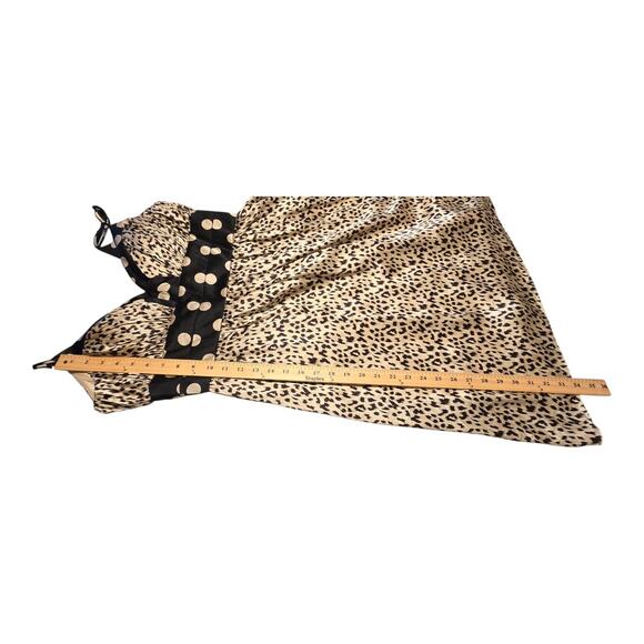 OC by OC Babydoll Dress Womens Large 100% Silk Leopard Polka Dot Print Retro - Picture 9 of 10